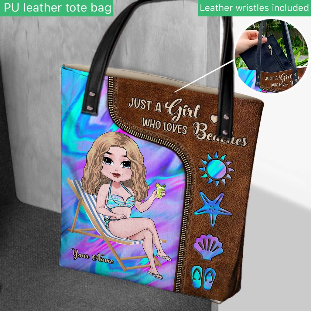 Just A Girl Who Loves Beaches - Personalized Sea Lover Tote Bag