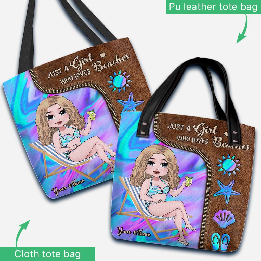 Just A Girl Who Loves Beaches - Personalized Sea Lover Tote Bag