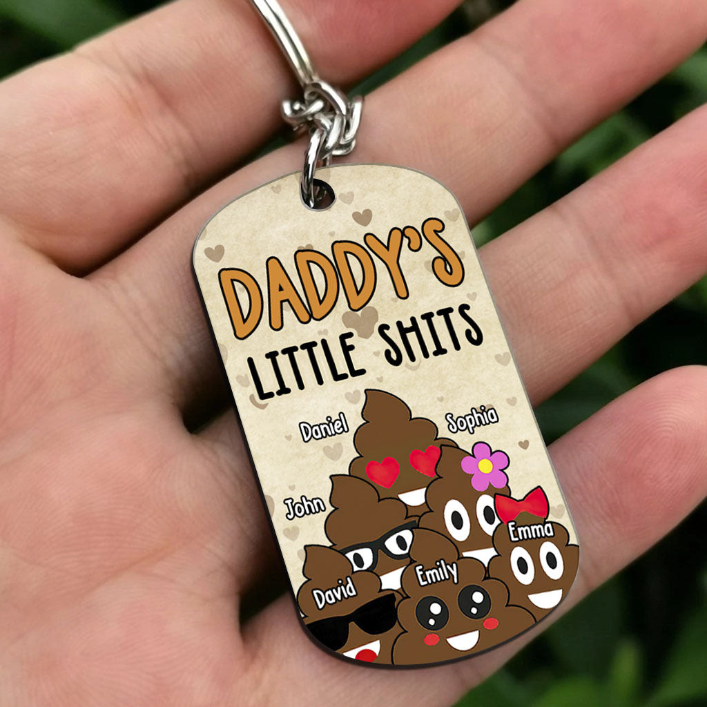 Dad's Little Cuties - Gift for dad, grandma, grandpa, mom, uncle, aunt - Personalized Stainless Steel Keychain