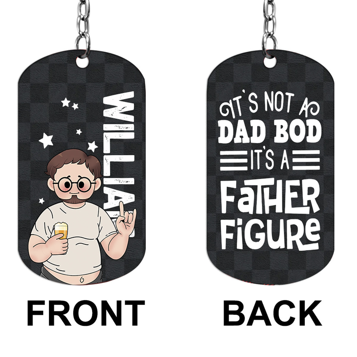 Not A Dad Bod - Personalized Father's Day Father Stainless Steel Keychain