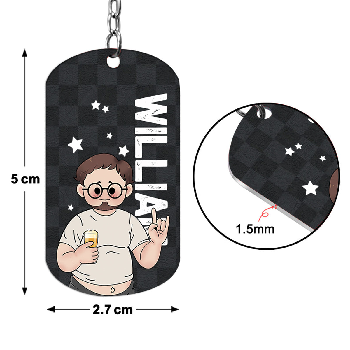 Not A Dad Bod - Personalized Father's Day Father Stainless Steel Keychain