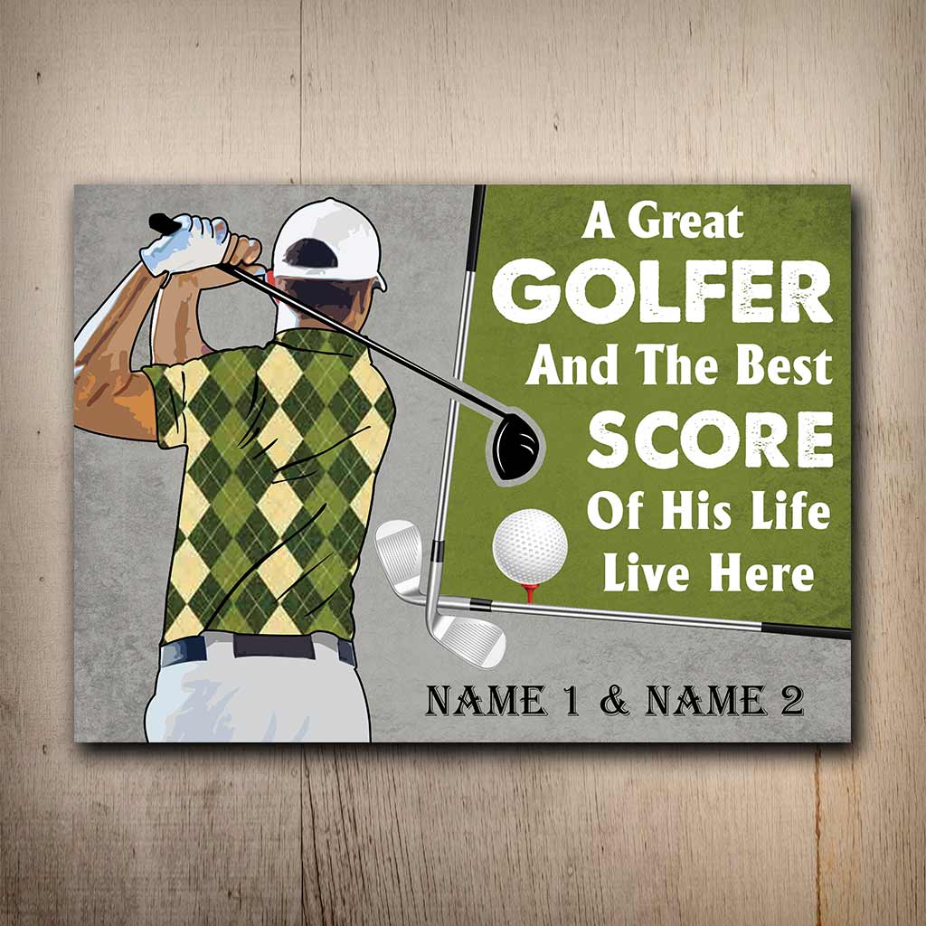 An Old Golfer Personalized Rectangle Metal Sign