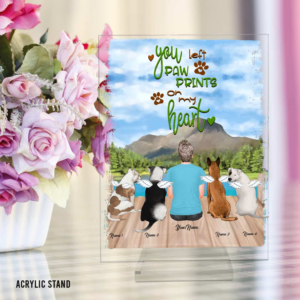 You Left Paw Prints On My Heart - Personalized Dog Transparent Acrylic Plaque