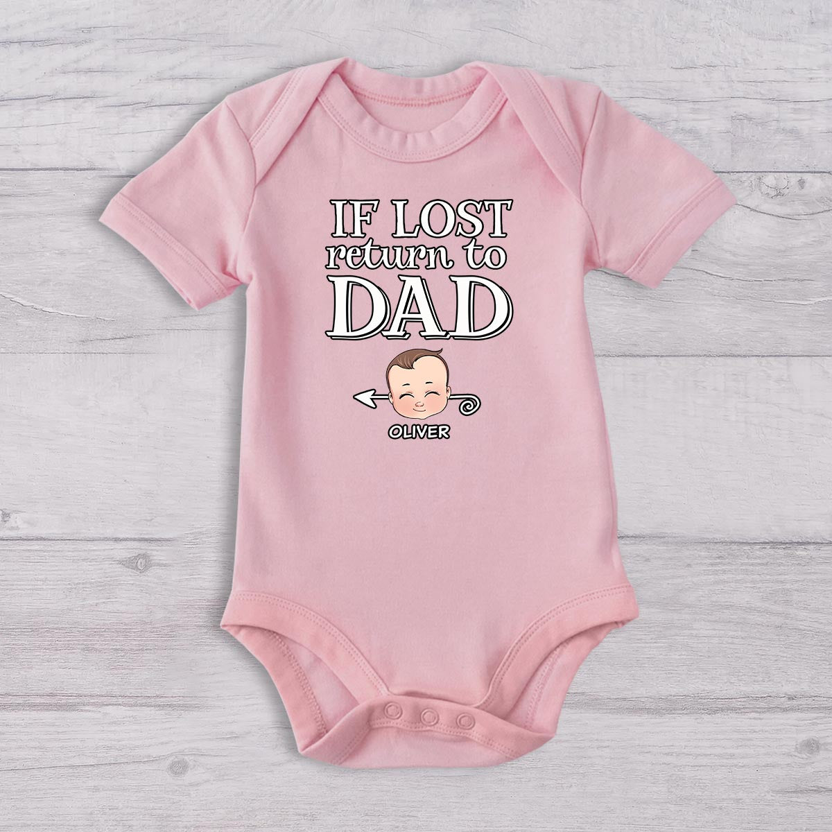 If Lost Return To Dad - Personalized Father T-shirt And Baby Onesie