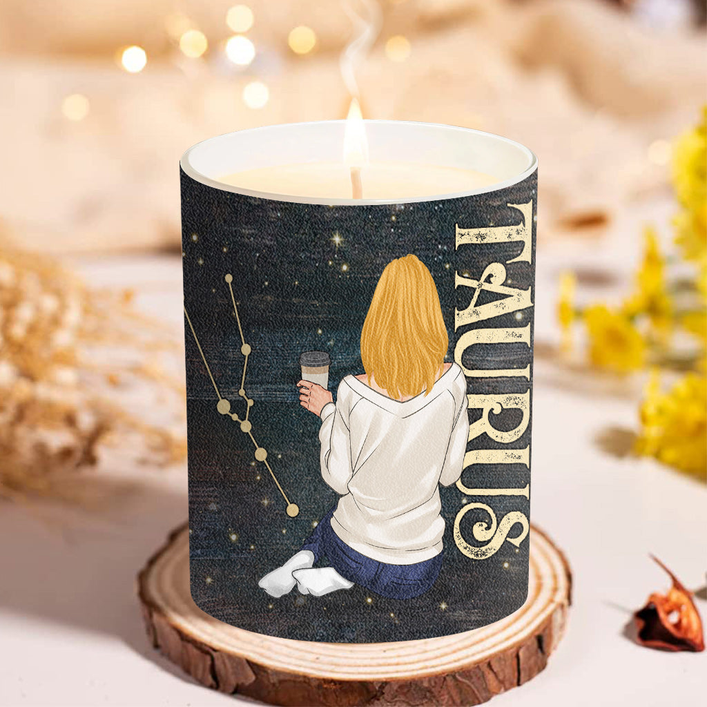Horoscope Zodiac Sign - Personalized Horoscope Candle With Wooden Lid