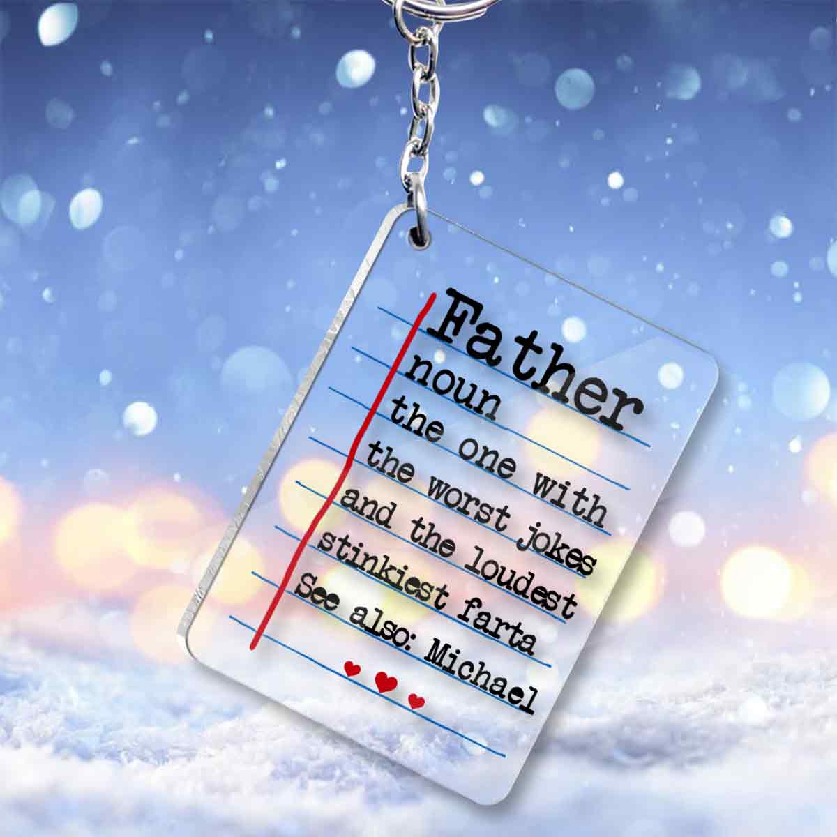 Dad Definitions - Personalized Father Transparent Keychain