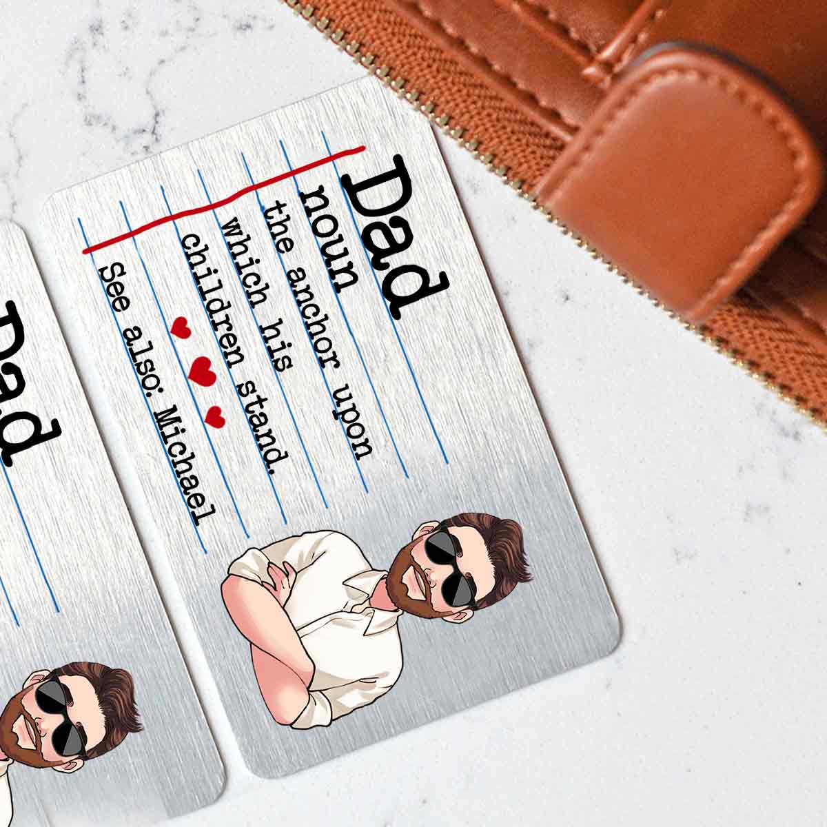 Dad Definitions - Personalized Father Wallet Insert Card