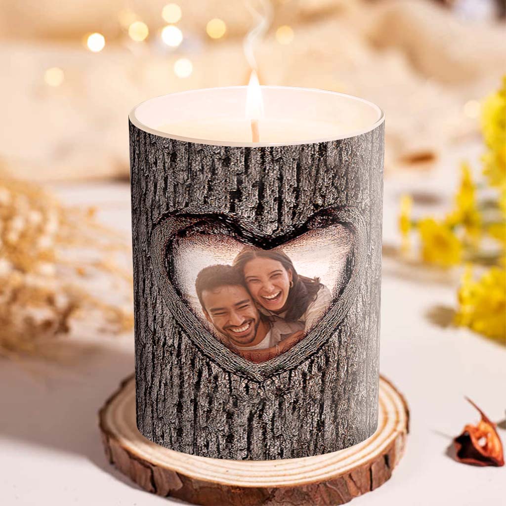 Couple - Personalized Couple Candle With Wooden Lid