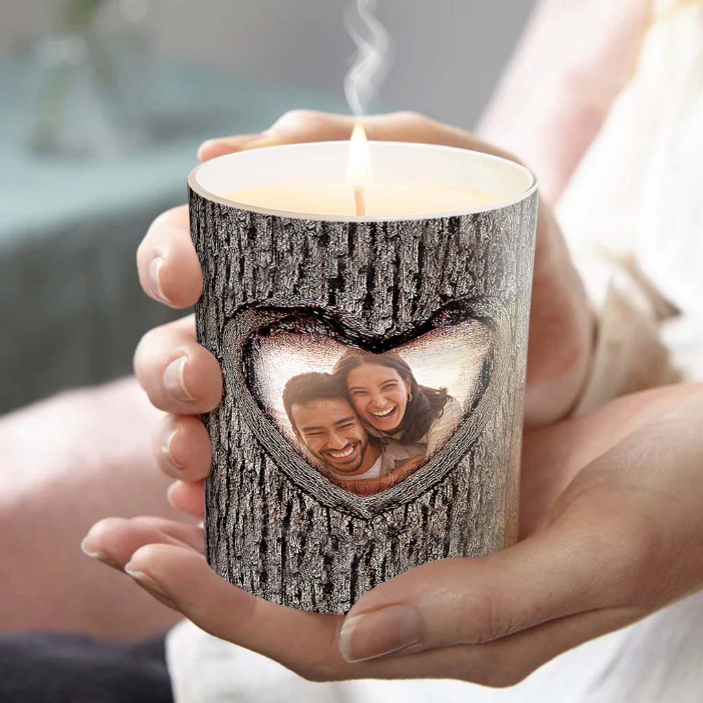 Couple - Personalized Couple Candle With Wooden Lid
