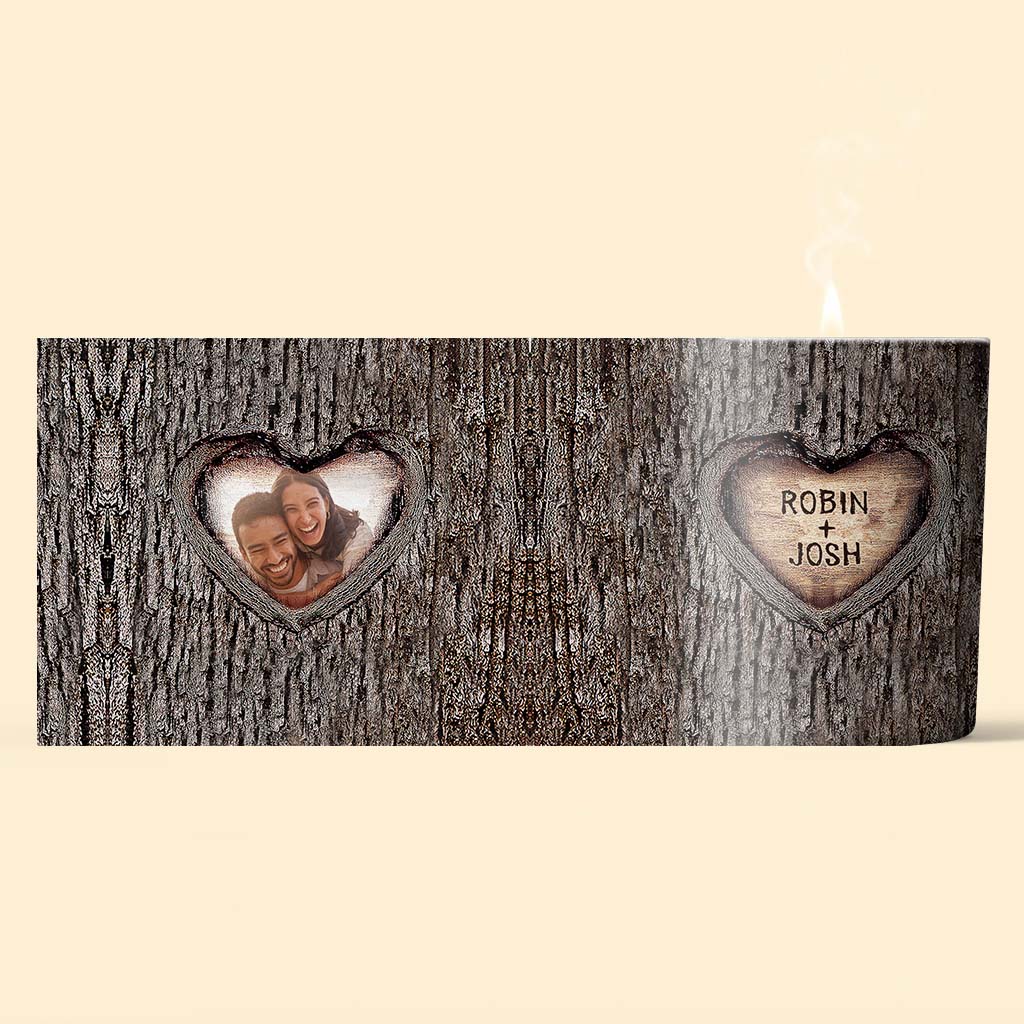 Couple - Personalized Couple Candle With Wooden Lid