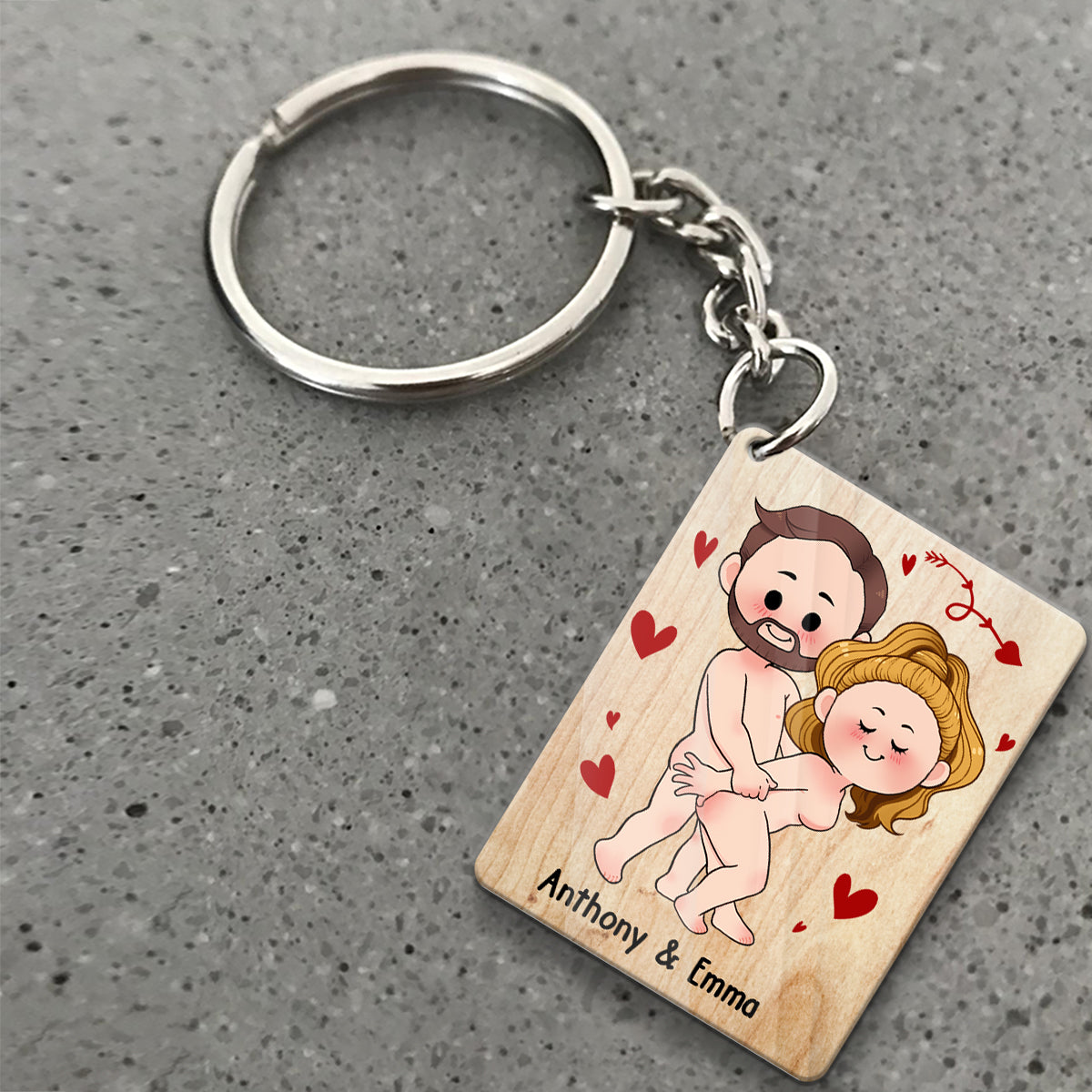 I Love You - Personalized Couple Keychain (Printed On Both Sides)