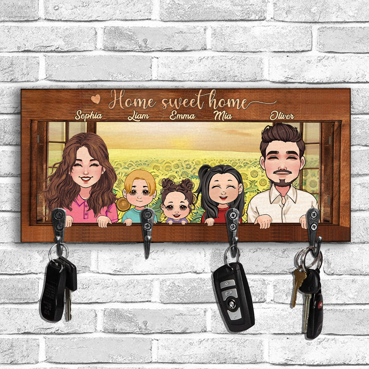 Home Sweet Home - Personalized Family Key Rack