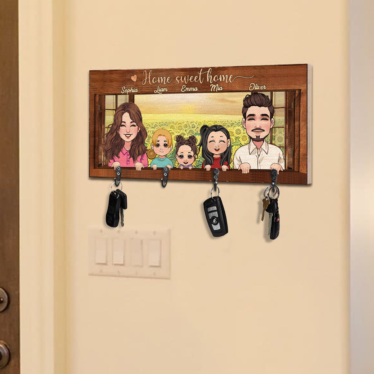 Home Sweet Home - Personalized Family Key Rack