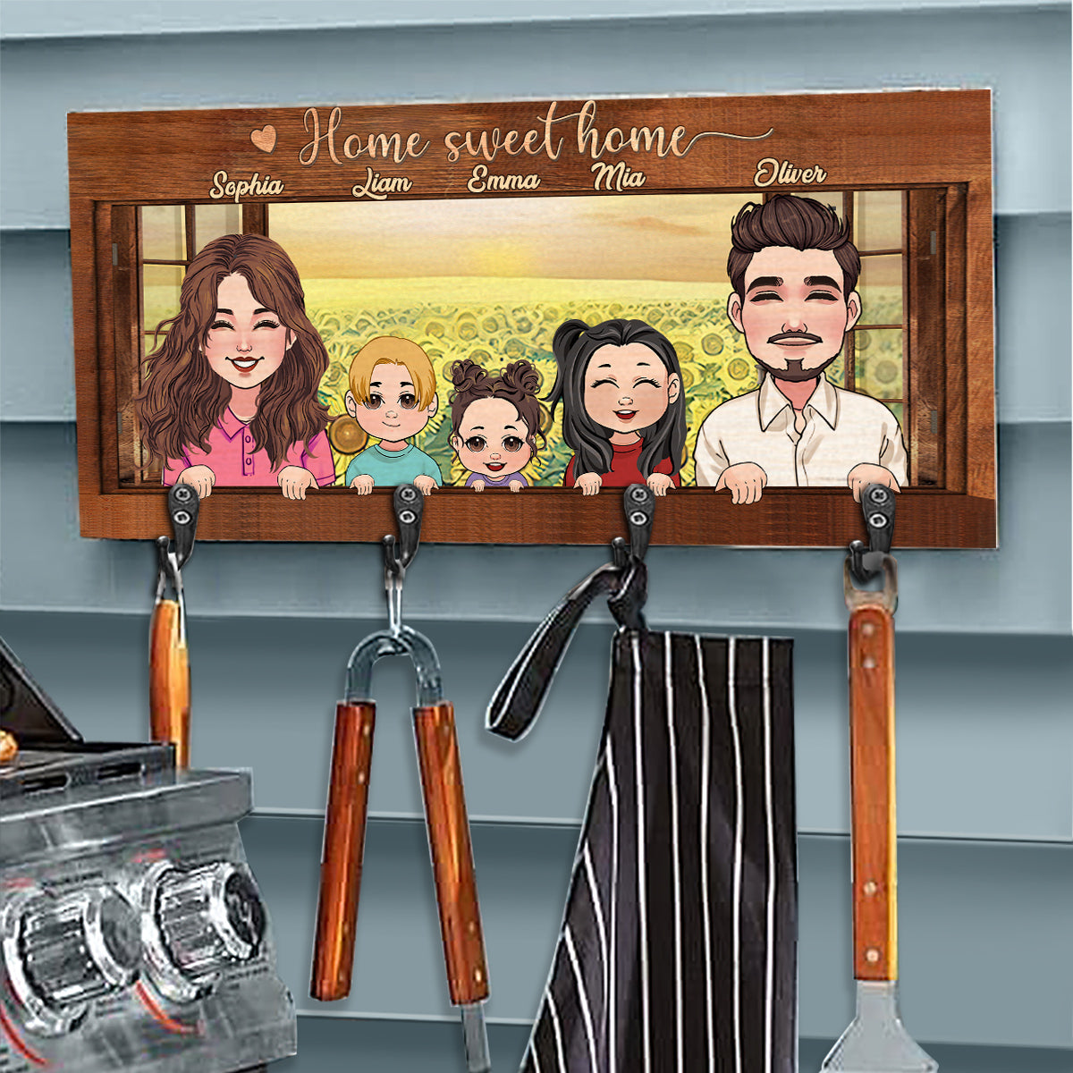 Home Sweet Home - Personalized Family Key Rack