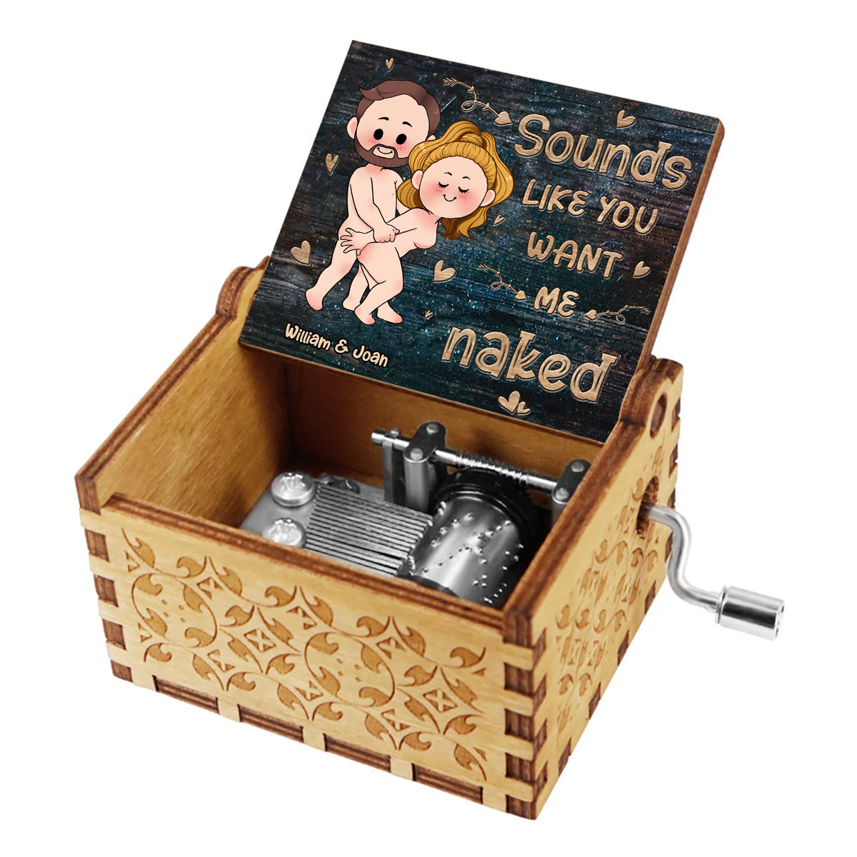 Sounds Like - Couple gift for boyfriend, girlfriend, husband, wife - Personalized Hand Crank Music Box