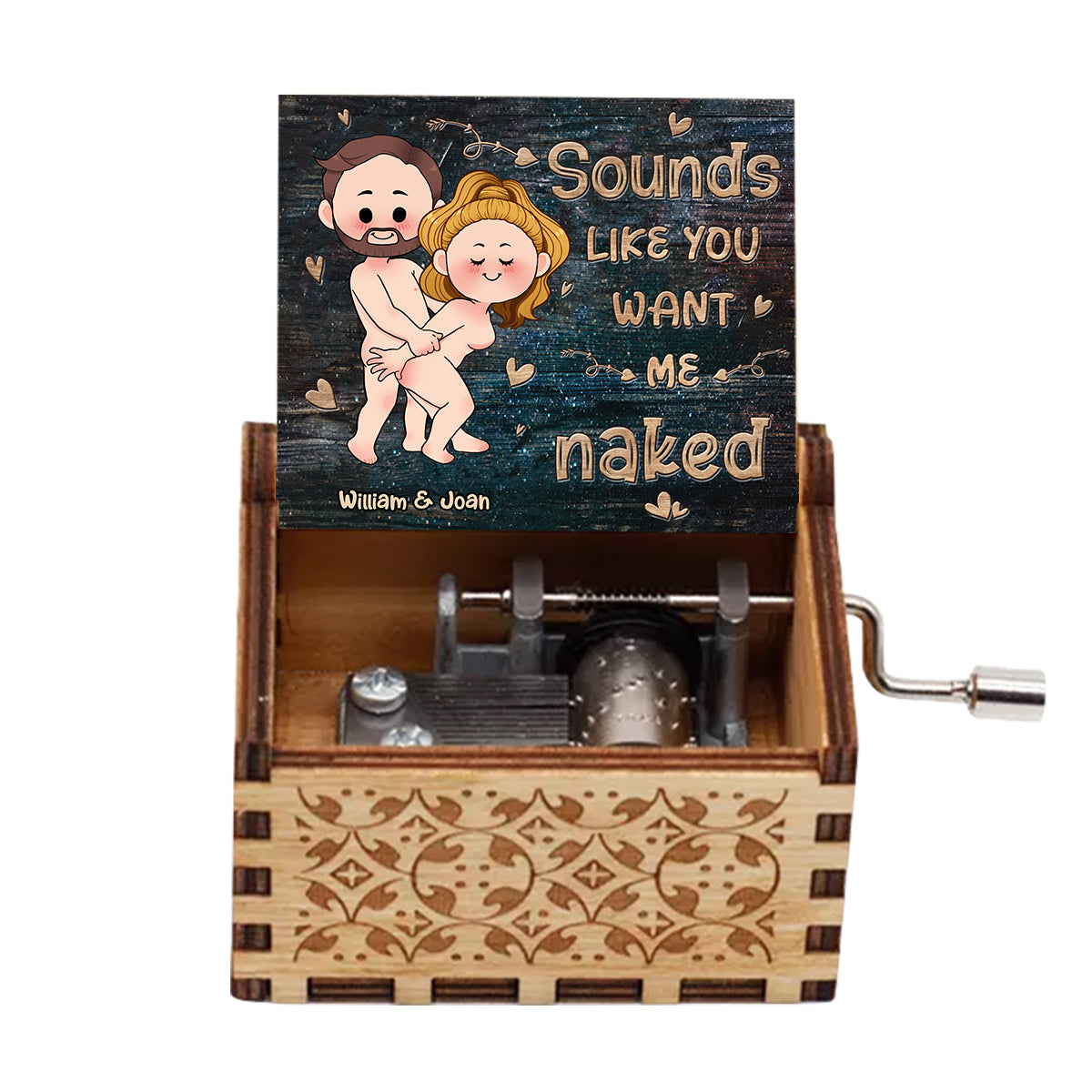 Sounds Like - Couple gift for boyfriend, girlfriend, husband, wife - Personalized Hand Crank Music Box
