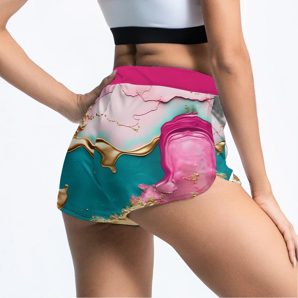 Tropical Vibes Pink Flamingo - Personalized Flamingo Cross Tank Top and Women Shorts