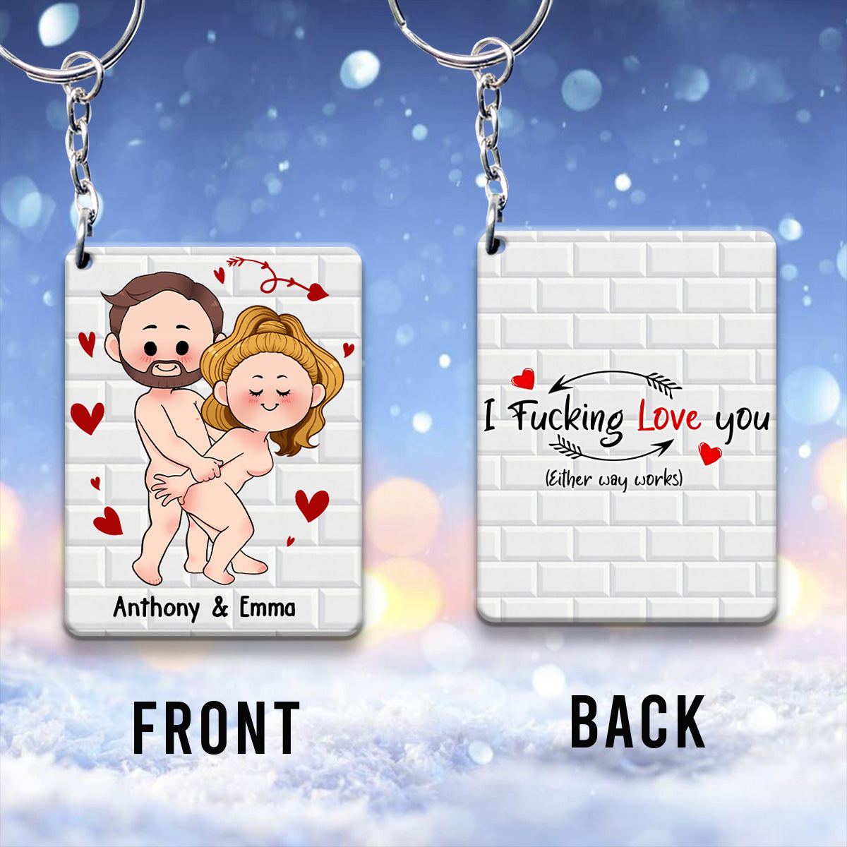 I Just Want You To Be Happy - Couple gift for husband, wife, boyfriend, girlfriend - Personalized Keychain