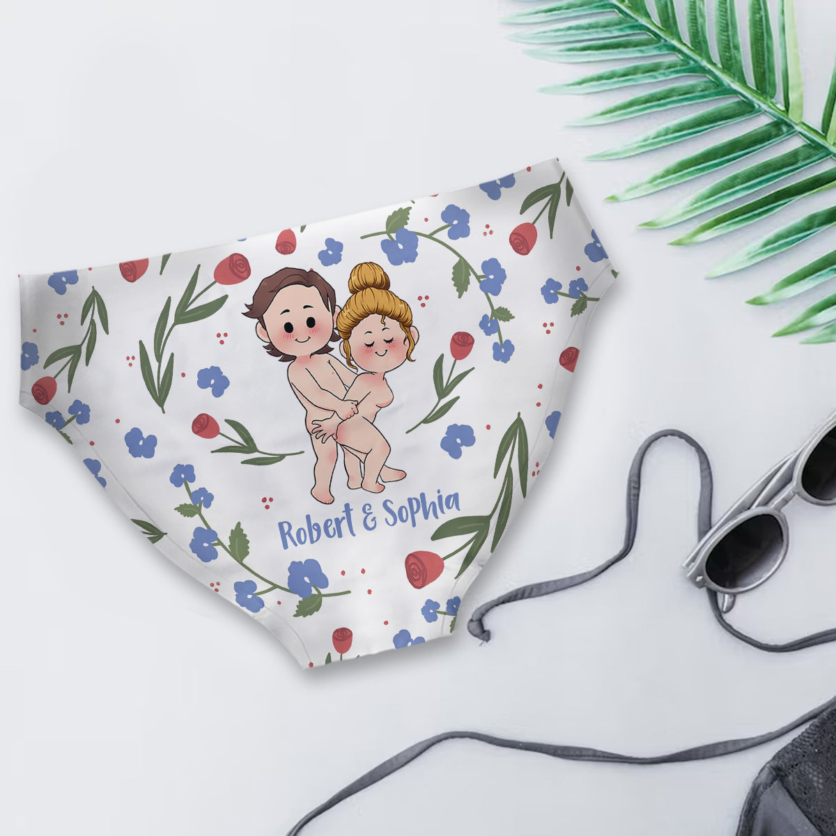 Roses Are Red Violets Are Blue - Personalized Couple Women Briefs