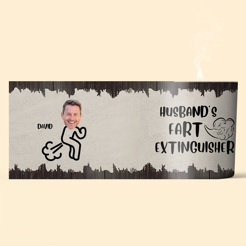 Fart Extinguisher - Gift for dad, grandma, grandpa, mom, uncle, aunt, son, daughter, brother, sister, granddaughter, grandson, husband, wife, boyfriend, girlfriend, friend - Personalized Candle With Wooden Lid