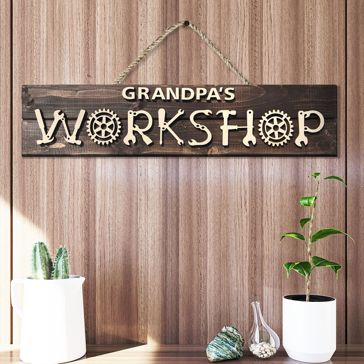 Workshop - Personalized Grandpa 2 Layered Wood Sign / Wood Plaque