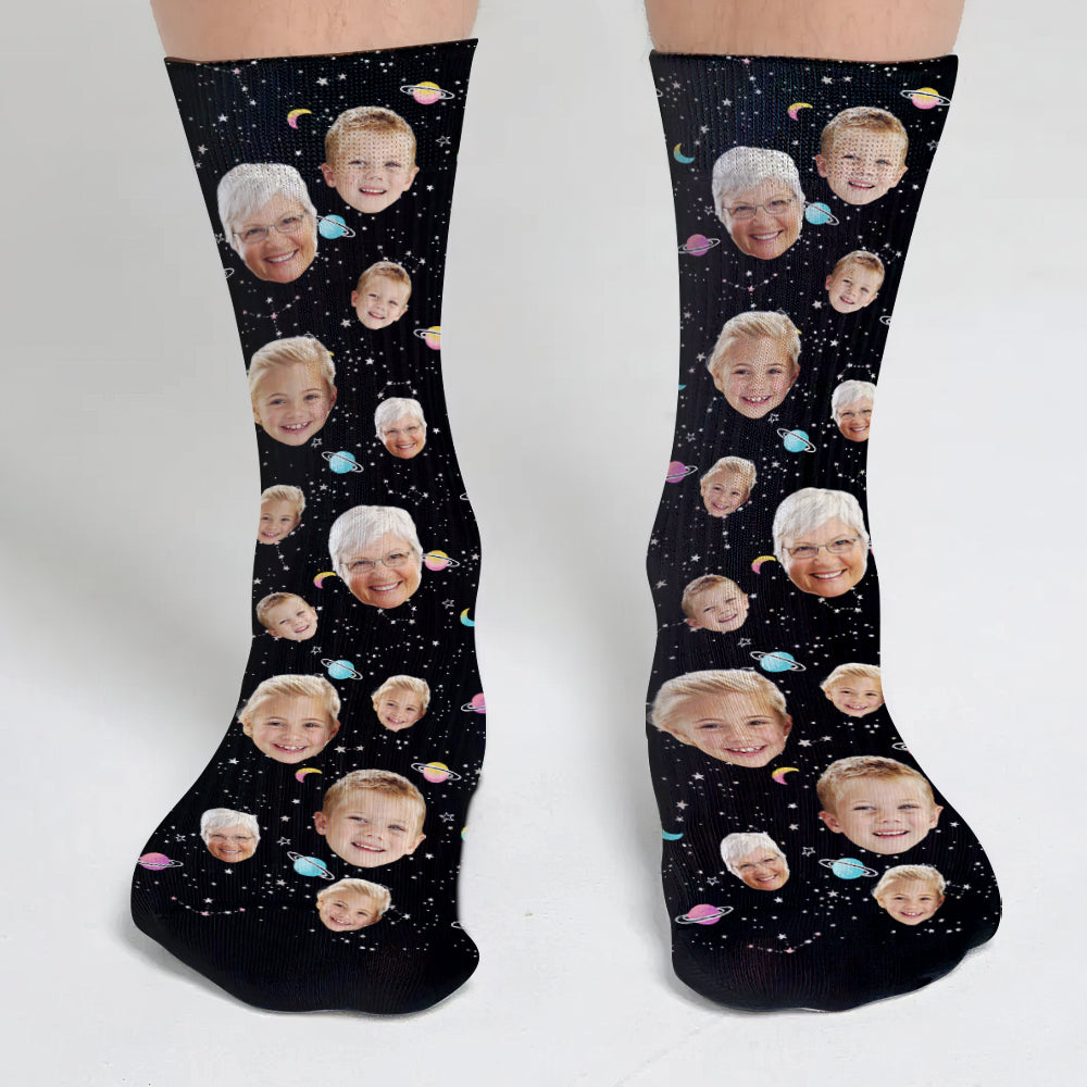 Custom Face Galaxy – Personalisierte Oma-Socken