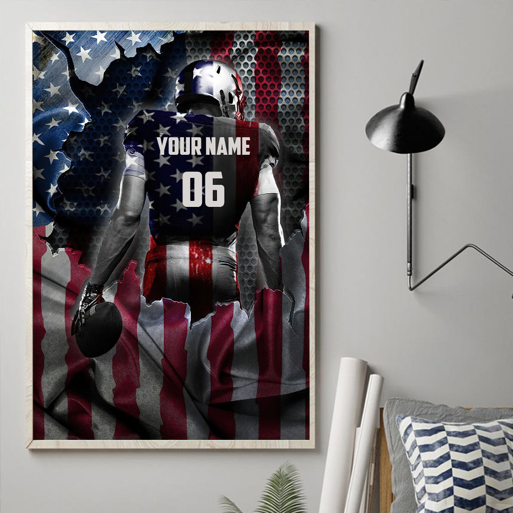 Love American Football - Personalized Football Canvas And Poster