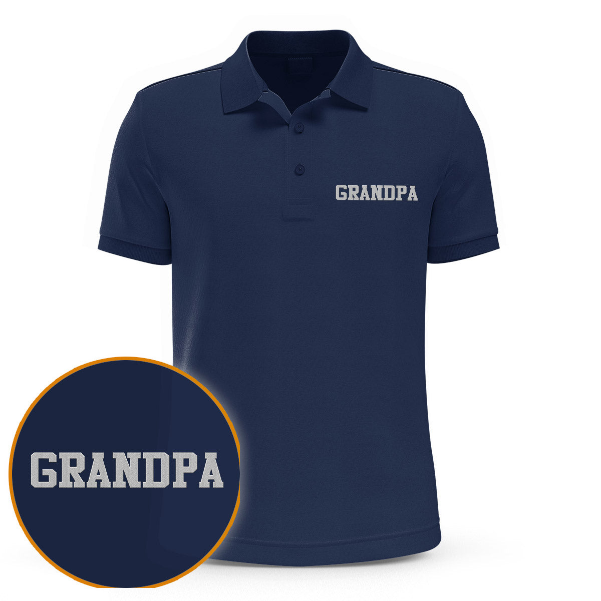 Custom Name - Personalized Grandpa Embroidered Polo Shirt