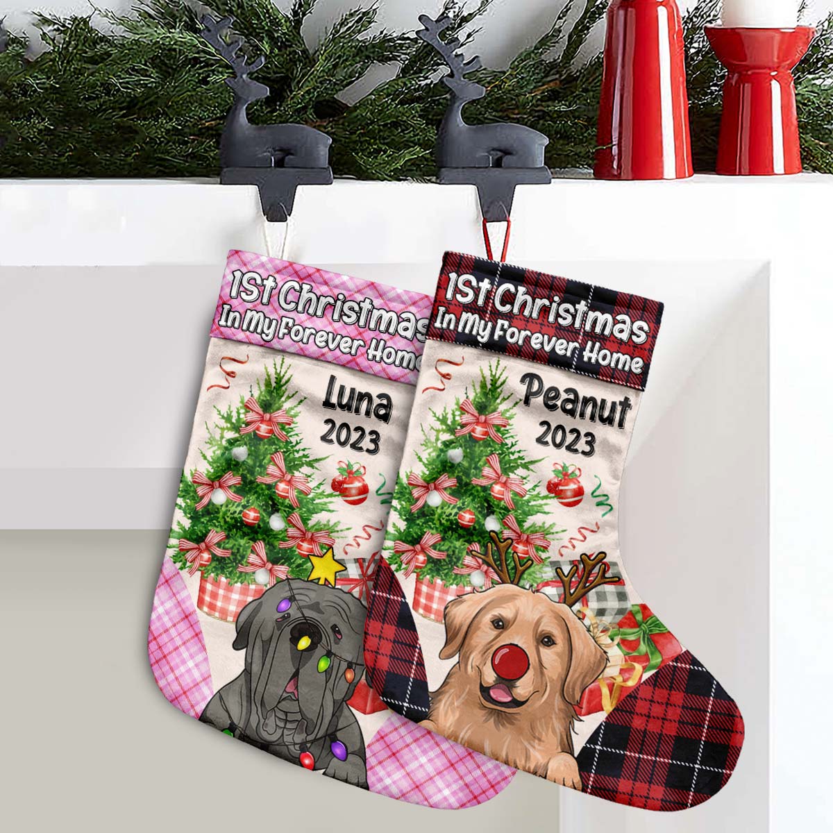Mon premier Noël - Chaussettes de Noël personnalisées pour chiens