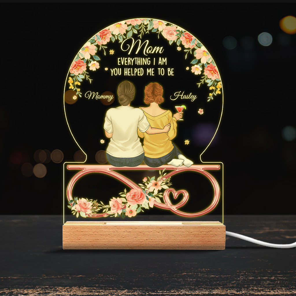 You Helped Me To Be - Personalized Mother Shaped Plaque Light Base