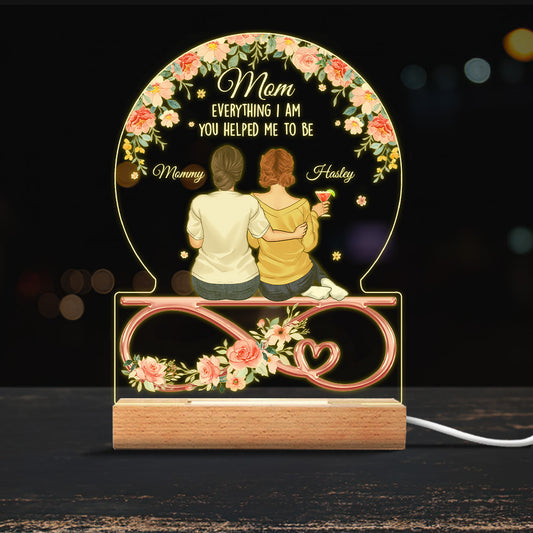 You Helped Me To Be - Personalized Mother Shaped Plaque Light Base
