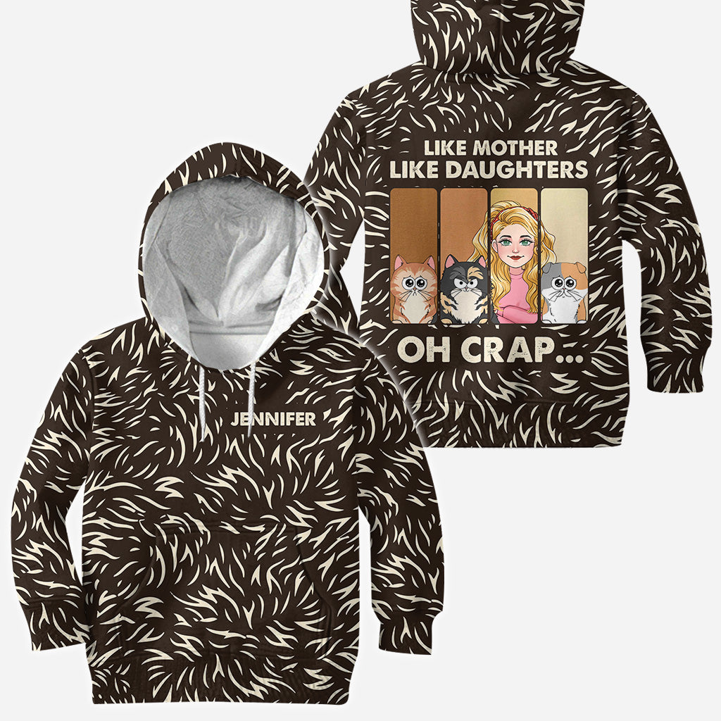 Wie die Mutter, so der Vater, so die Tochter, so der Sohn. Katzen- und Hundeliebhaber – personalisiertes T-Shirt mit Katzenmotiv.