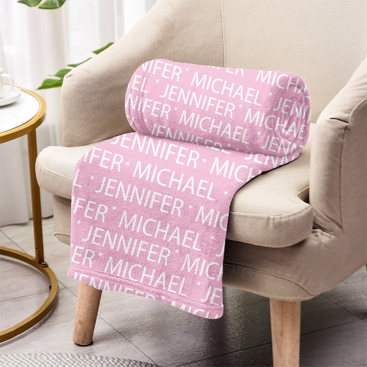 Custom Name Pattern - Personalized Couple Blanket