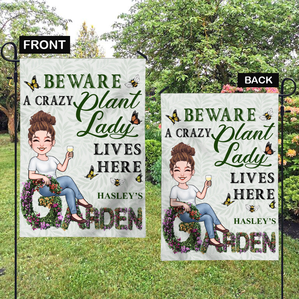 Crazy Plant Lady - Personalized Gardening Garden Flag