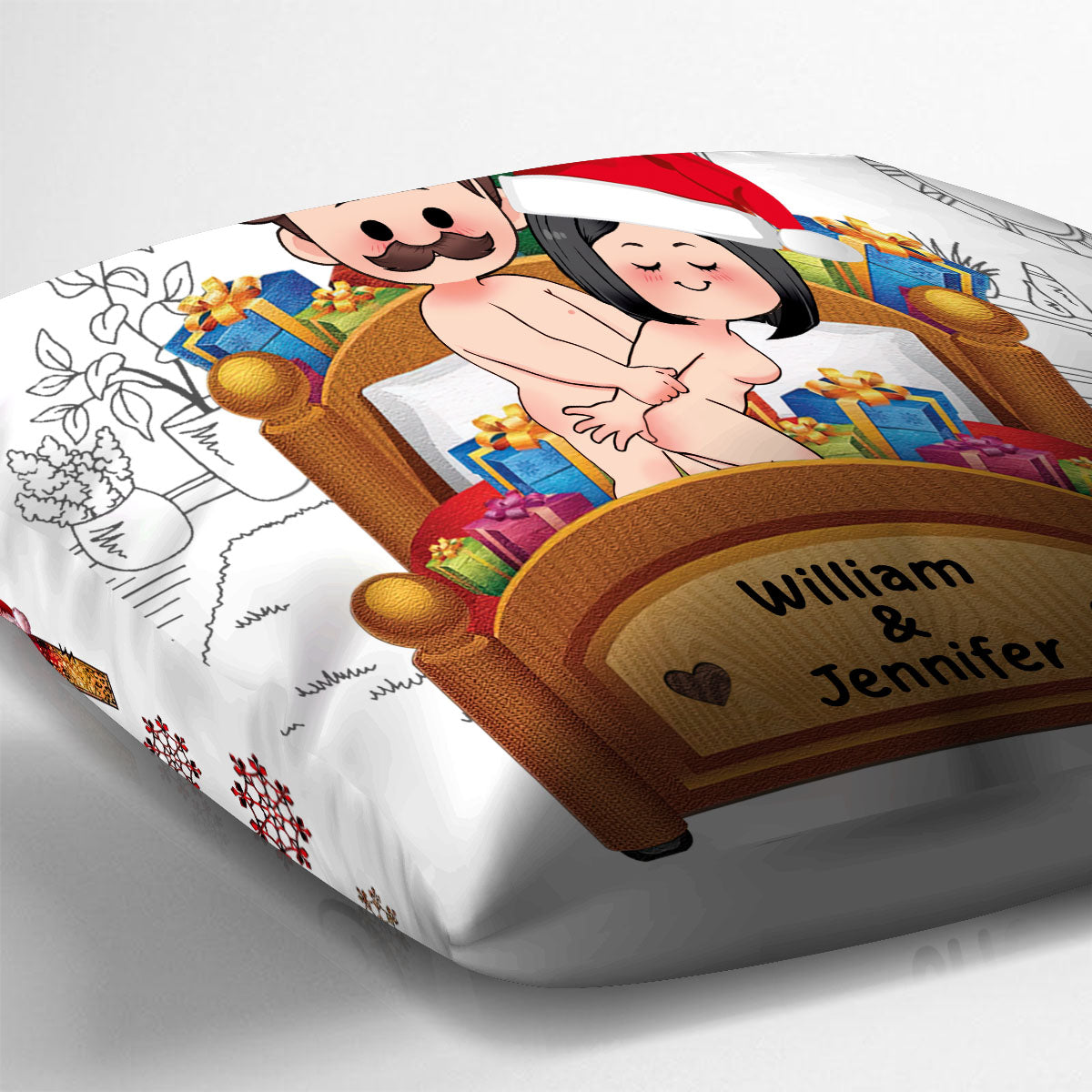 Let's Be Naughty - Personalized Couple Throw Pillow