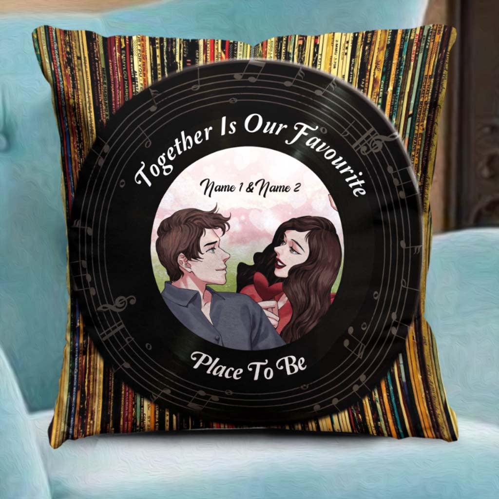 I Met You I Liked You I Love You Vinyl - Personalized Couple Throw Pillow