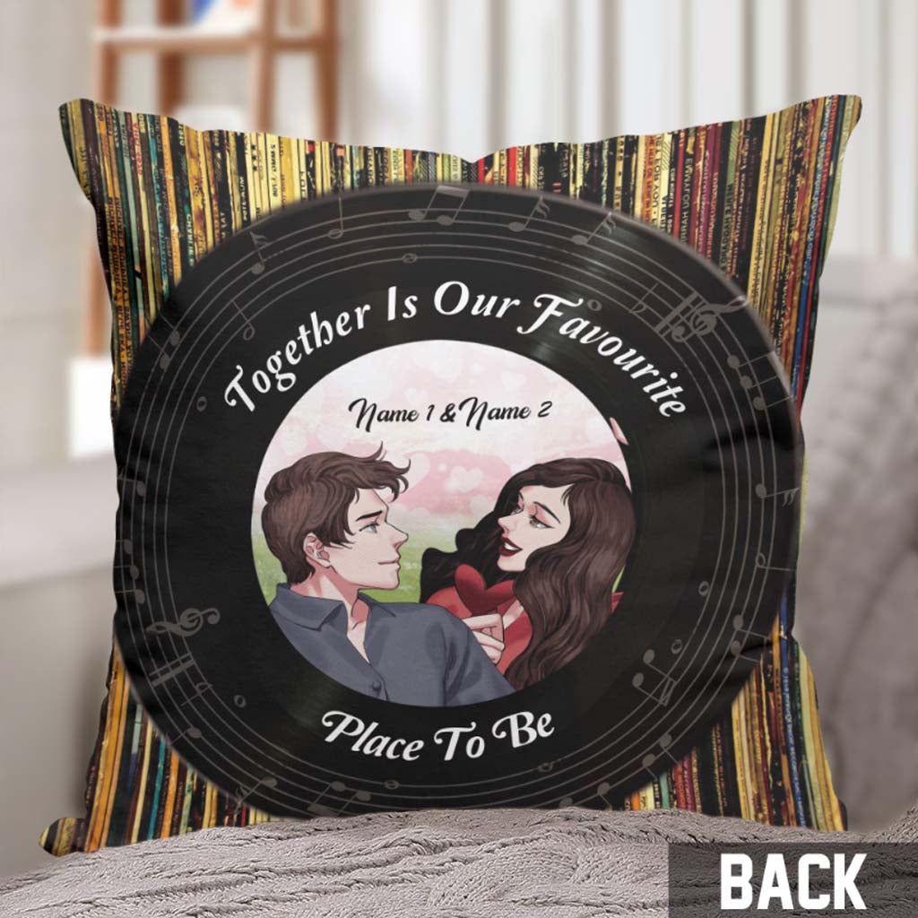 I Met You I Liked You I Love You Vinyl - Personalized Couple Throw Pillow