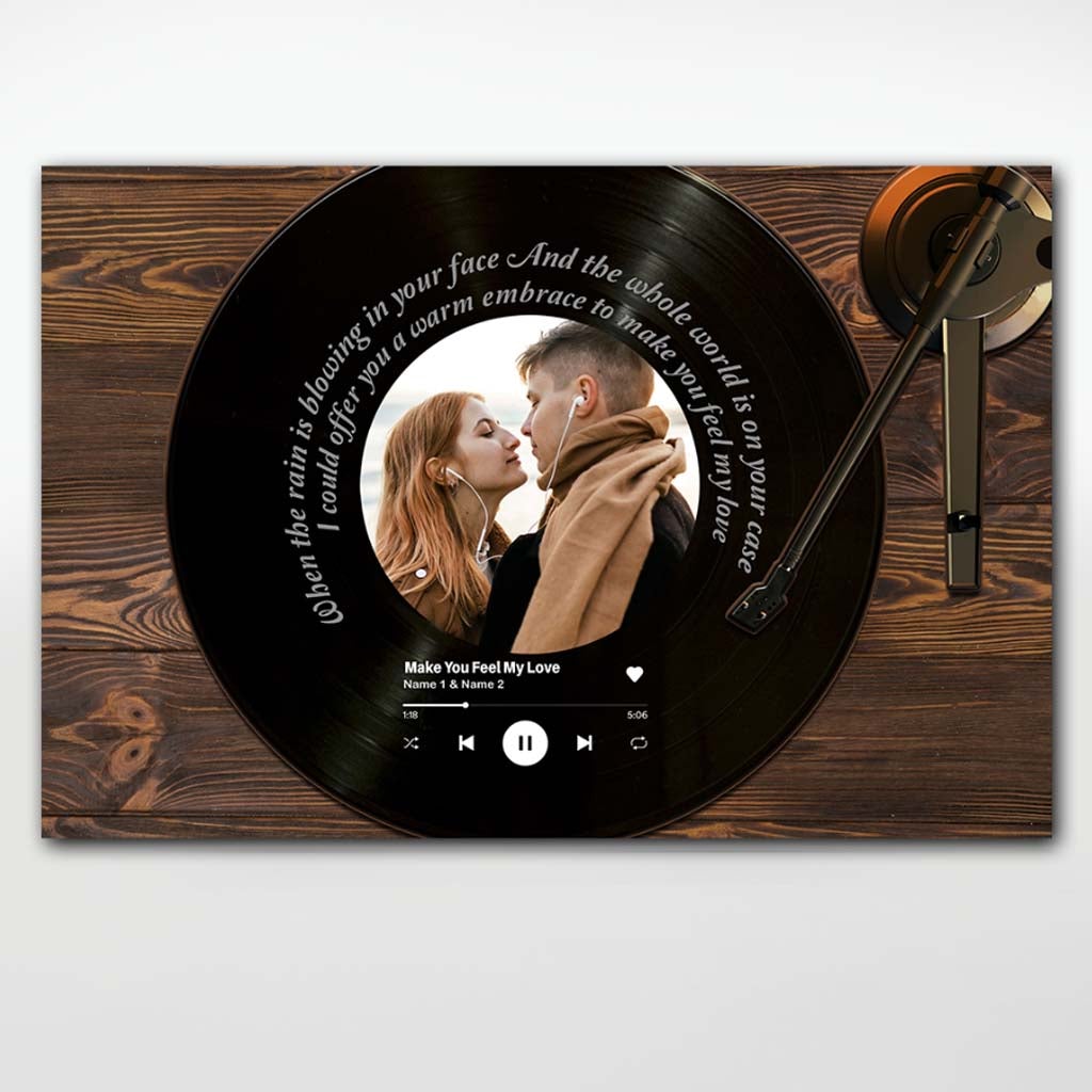 Make You Feel My Love Vinyl - Personalized Couple Poster