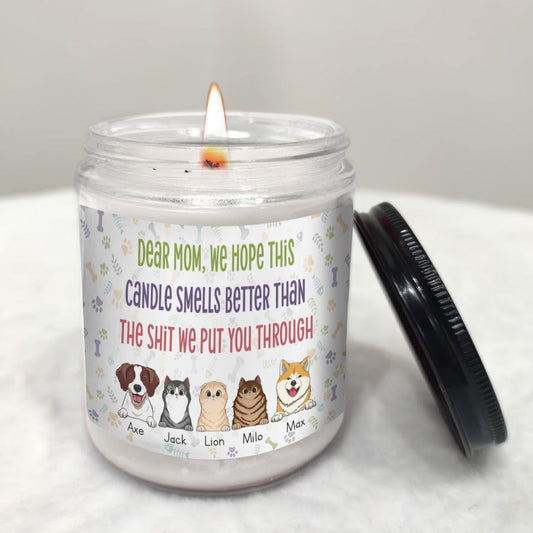 Cat Mom Cat Dad Funny Gift - Personalized Mother's Day Dog Candle