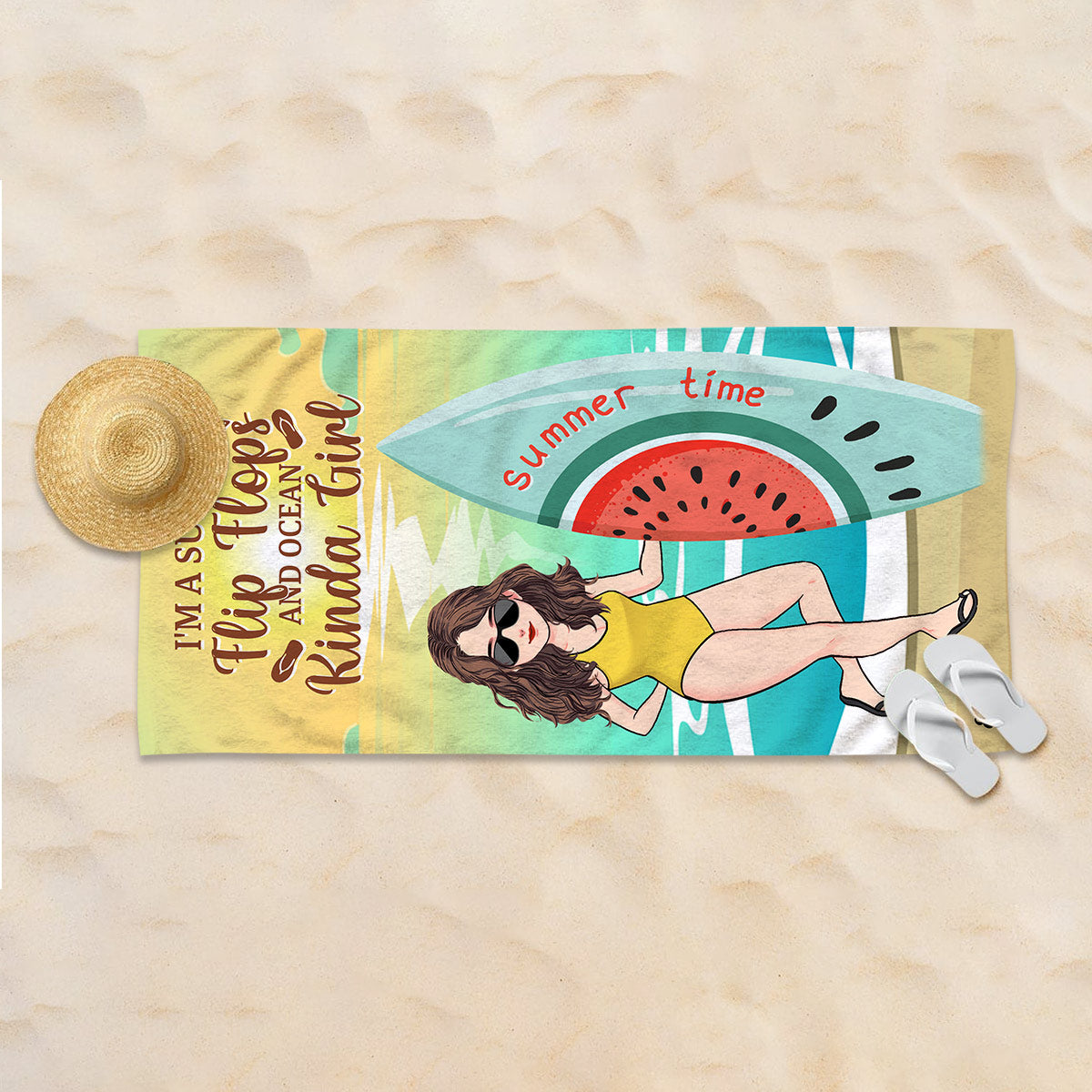 Kinda Girl - Personalized Surfing Beach Towel