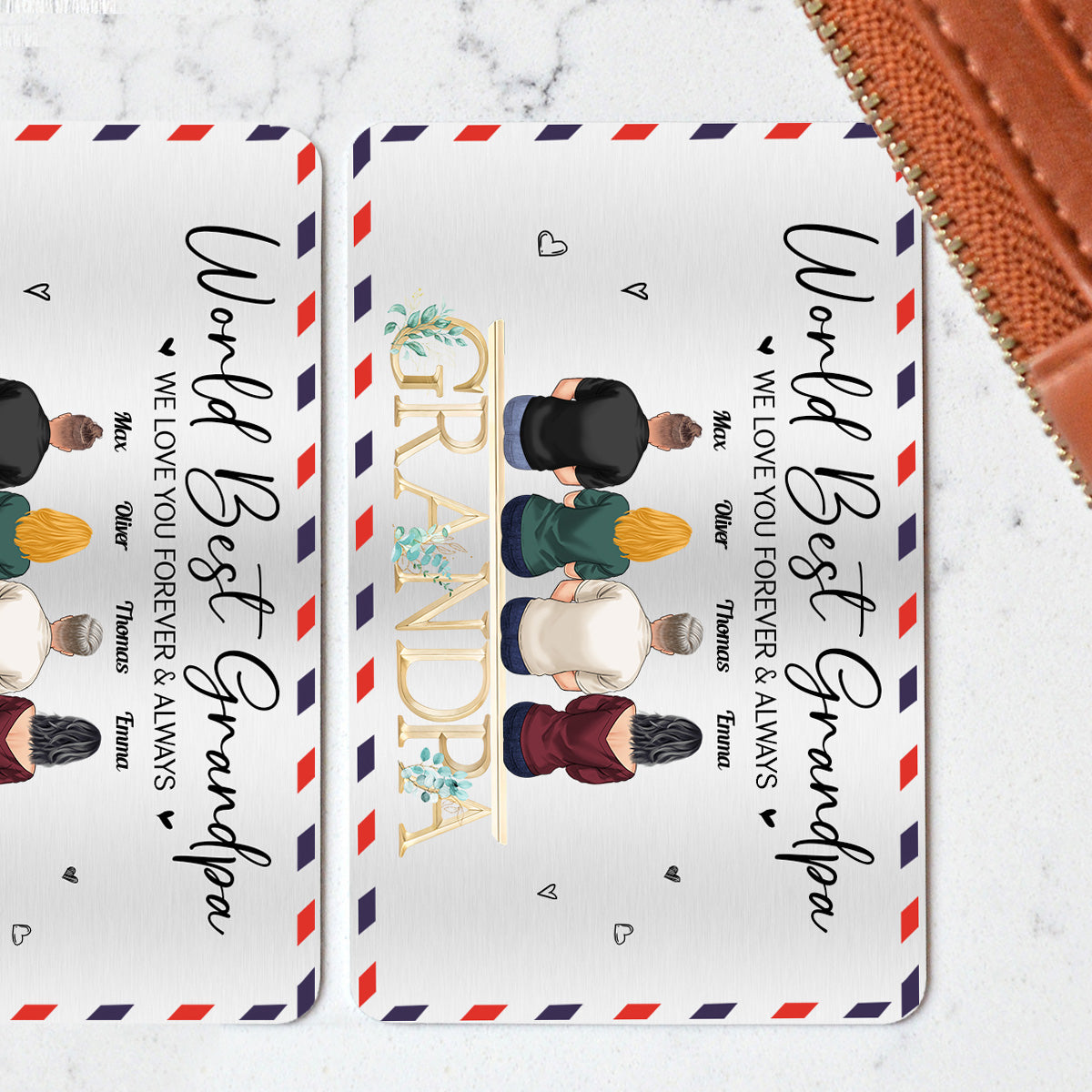 Dad We Love You Grandpa Wallet Insert Card - Personalized