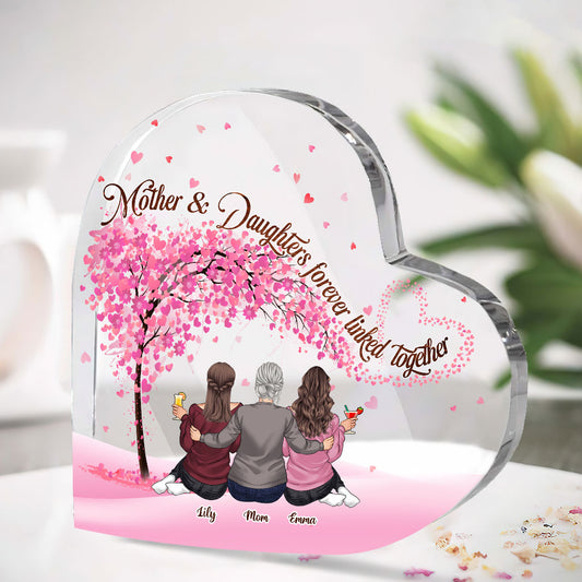 Mother & Daughters - Personalized Mother Custom Shaped Acrylic Plaque