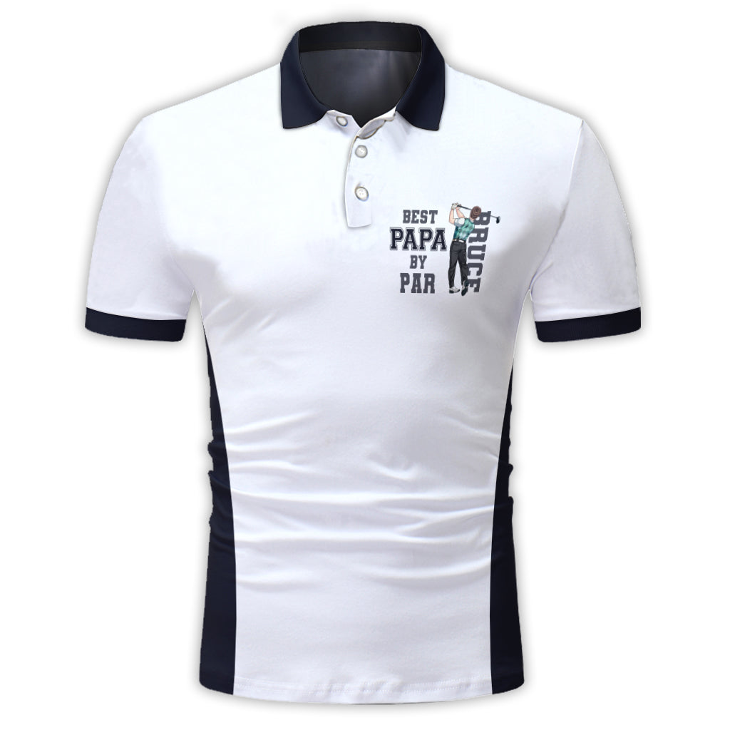 Best Papa By Par - Personalized Golf Polo Shirt