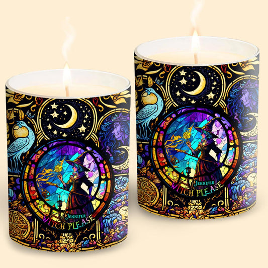 Witch Please - Personalized Witch Candle With Wooden Lid