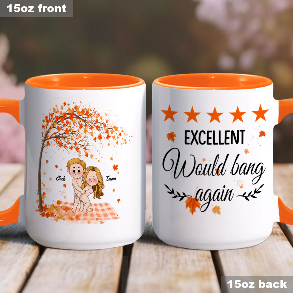 Excellent Would Bang Again - Personalized Couple Accent Mug