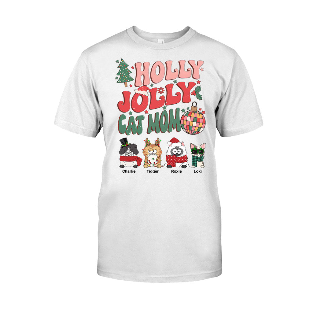Maman chat/maman chien - T-shirt et sweat à capuche personnalisés pour chat Holly Jolly