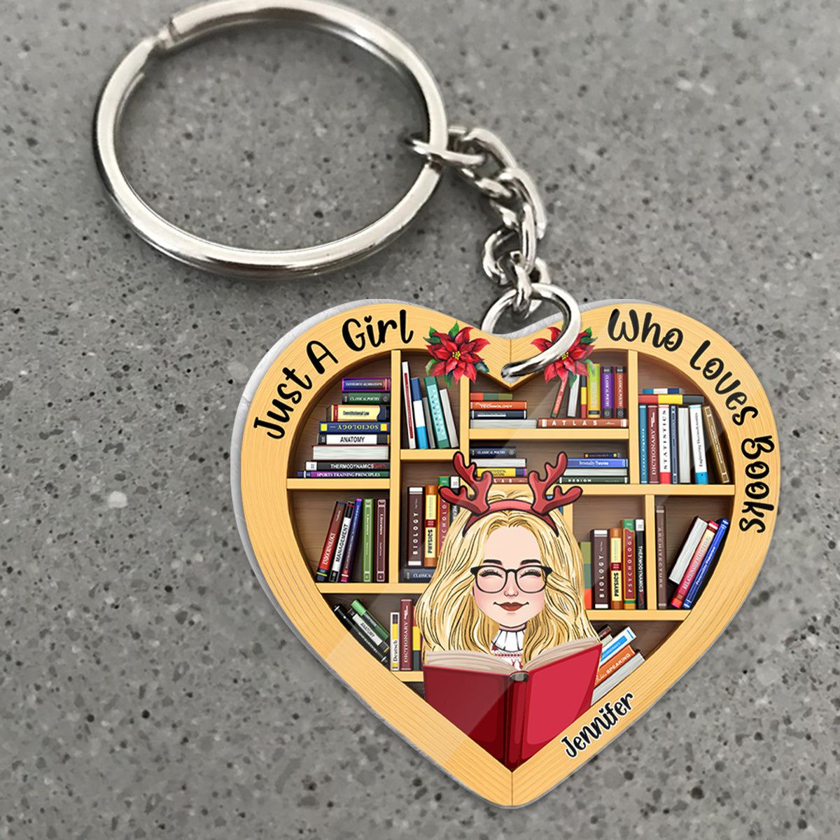 Just A Girl Who Loves Book - Personalized Book Keychain