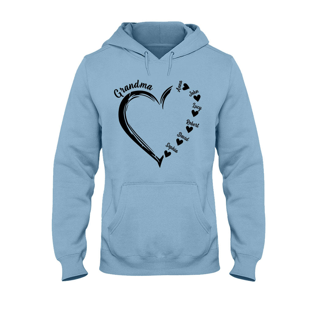 Grandma Heart - Personalized Grandma T-shirt And Hoodie