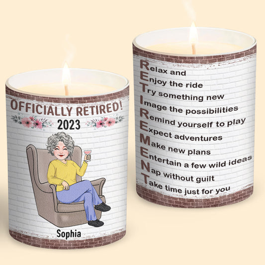 Relax And Enjoy The Ride - Personalized Retired Candle With Wooden Lid