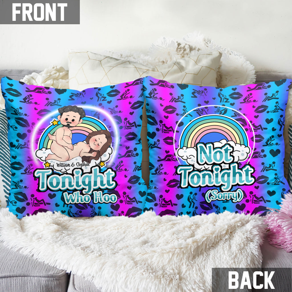 Tonight Who Hoo - Personalized Couple Throw Pillow